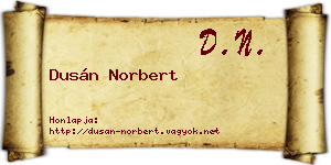Dusán Norbert névjegykártya