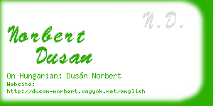 norbert dusan business card
